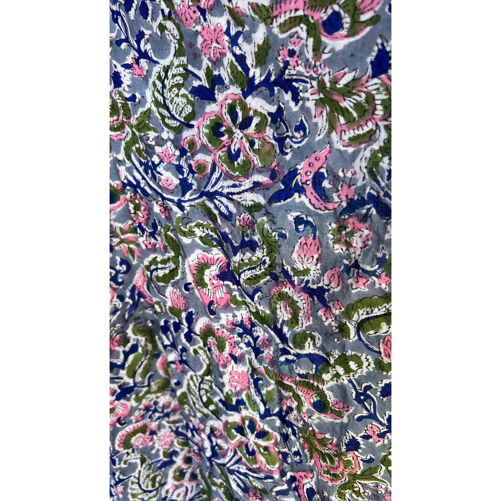 Pink and Blue Floral Kimono Sleeve Dress - Picture 3 of 8